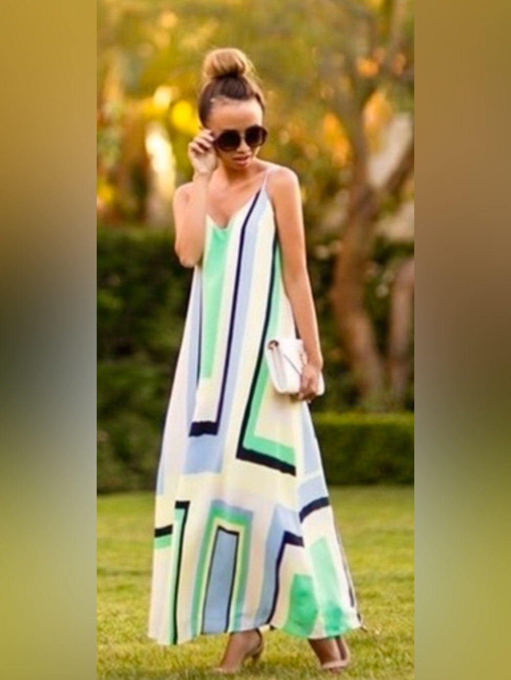 Anthropologie Maeve Abstracted Maxi Color Block Dress - Picture 5 of 9